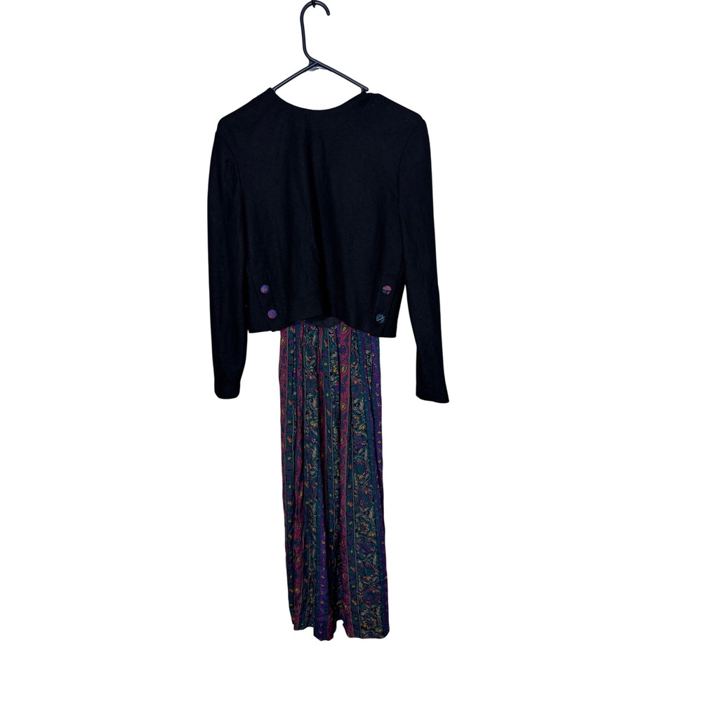 Andrew Harvey Vintage 90s 100% Merino Wool Top & Paisley Maxi Dress Set Size 4
